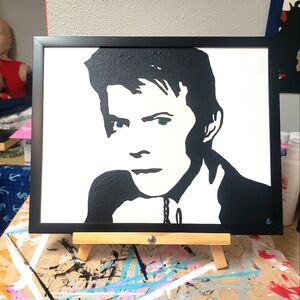 David Bowie 11" x 14" Original Acrylic Painting By Chuck Loft.
